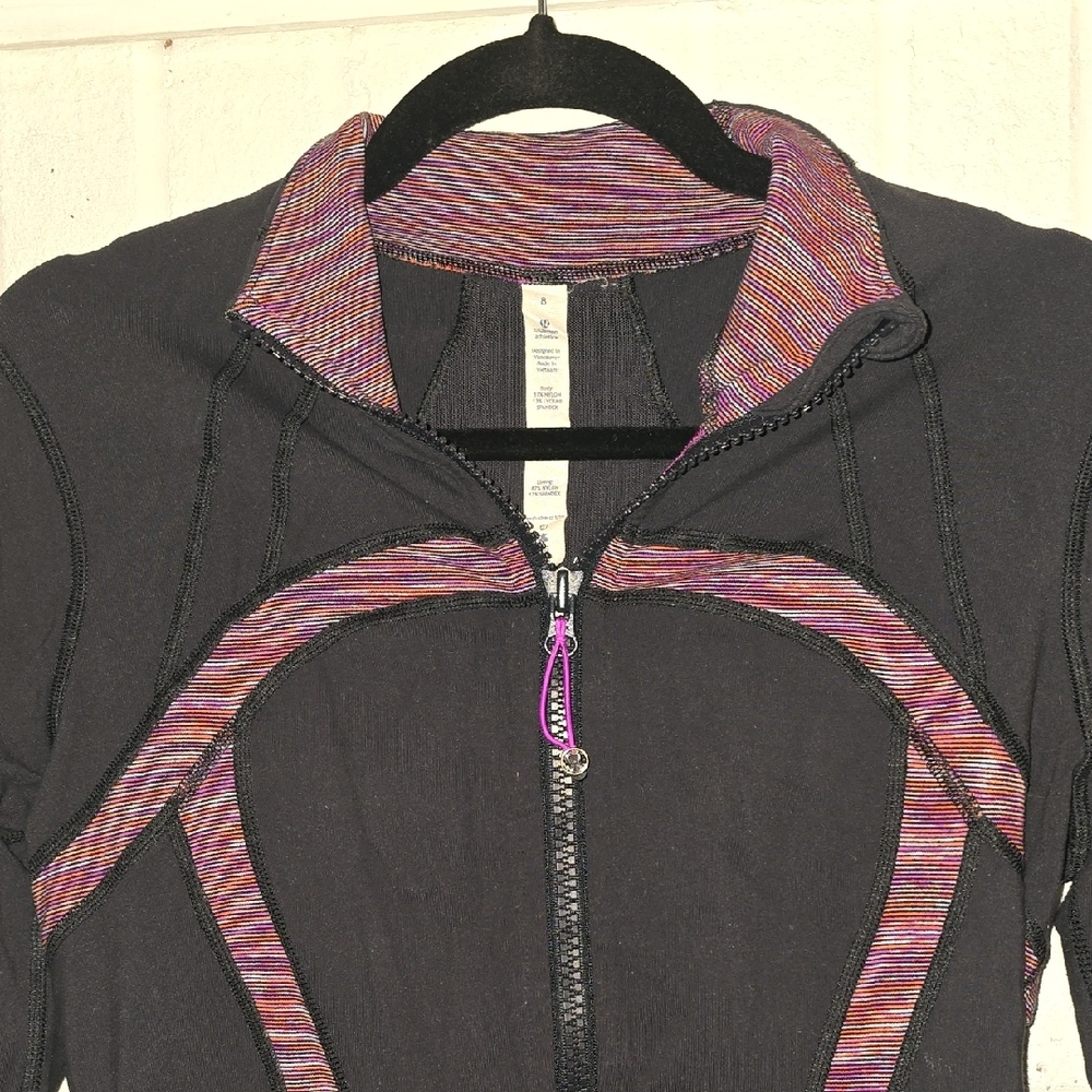 Lululemon Athletica Black Jacket with Multicolor Trim